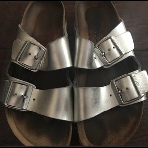 Arizona Silver Birkenstocks size 38 (size 7.5 - 8)
